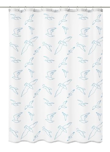 Kleine Wolke Duschvorhang Birdie, 180 x 200 cm, weiß