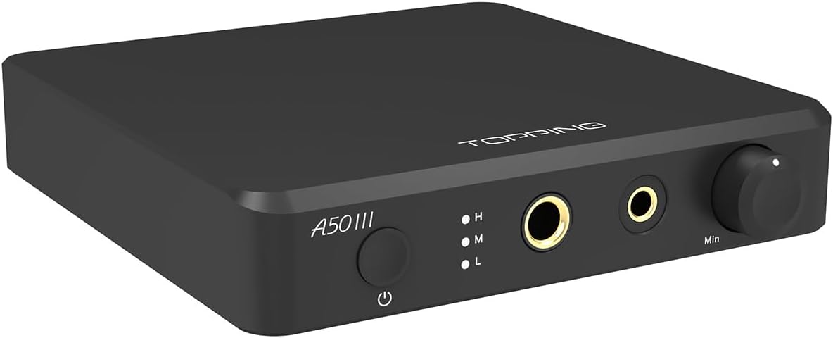 Topping A50 III NFCA Headphone Amplifier, 3500mW x 3500mW Home Audio Headphone Amp, RCA/TRS to 4.4mm/6.35mm Earphone Output with 3 Gain Settings 12V Trigger for IEM, Black