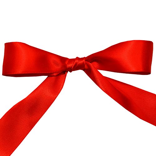 Image of Morex Ribbon 08822 /50-235 Double Face Satin Ribbon, 7 /8 inch x 50 Yd, Poppy Red