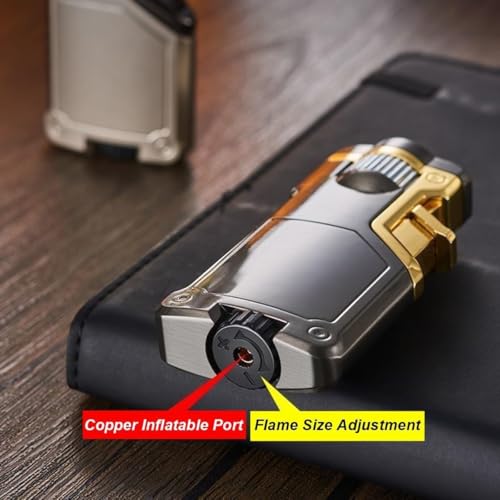 Encendedor a gas butano recargable con llama triple miniatura 7