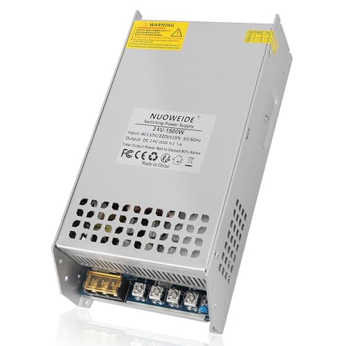 Image of NUOWEIDE 24V 62.5A 1500W Power Supply Transformer, 110V AC to DC 24V Converter Adapter 62.5A 1500W SMPS, DC 24v Switching Power Supply for LED Strip Motor Pump CCTV Camera System Car Stereo 3D Printer