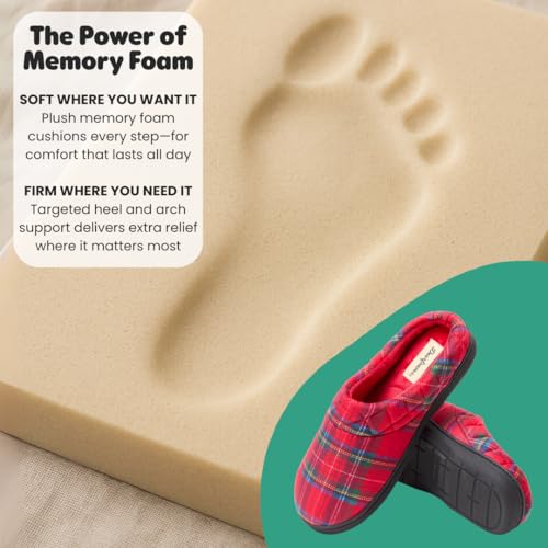 Image of Dearfoams Women's Lightweight Memory Foam Indoor House Slipper Darcy Velour Clog with Wide Widths