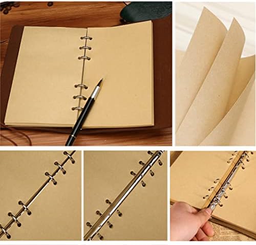 NectaRoy Retro Vintage Denizcilik Defteri Klasik PU Deri Kapak Not Defteri Seyahat Günlüğü Seyahat Dergisi Doldurulabilir Eskiz Defteri Spiral Halka Binder Günlüğü Boş Sayfalar, Astarsız Kağıt, Retro Kolye, Klasik Kabartmalı (130x185 mm, Kahverengi) - Görsel 7