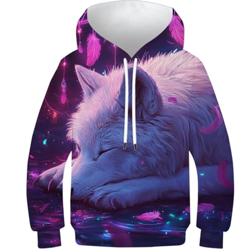 Sweat à capuche enfant anti-décoloration imprimé 3D streetwear