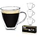 Dragon Glassware Espresso Cups, Premium Designer Glasses with Insulated Double-Walled Design, 6-Ounces, Gift Boxed - Set of 4