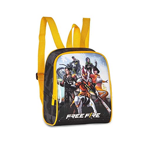 Lancheira T&eacute;rmica Infantil, Free Fire, Clio, Preto/Amarelo, P