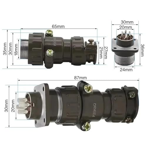 Connecteur de fil P20 mâle résistant aux vibrations avec câble 1M 4 pôles pour machine