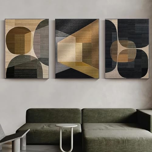 Affiche géométrique marron pour décoration de bureau et salon moderne