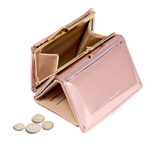 Image of JANKS Small Wallet for Women Mini Laser Card Holder Case Iridescent Holographic Purse with Coin Pocket for Girls Ladies