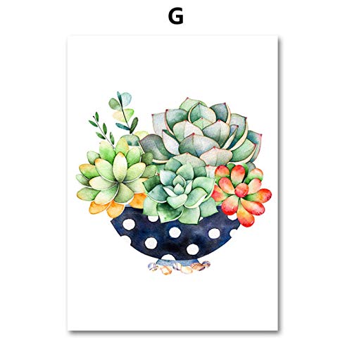Peinture aquarelle cactus sur toile pour mur vide | Solution déco salon scandinave