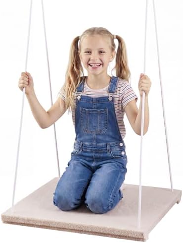 Leinuosen Platform Swing 30″x 30″ Sensory Swing for Kids Adults, Wooden Birch Swings, Autism Sensory Integration Swings for Home, Learning Room & Indoor Play