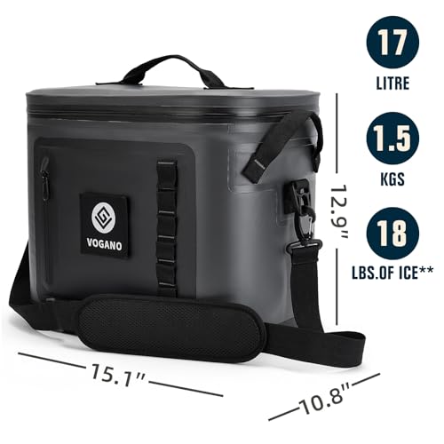 Image of Vogano 40 Can Soft Cooler Bag - Insulated Leak-Proof Large Cooler Bag with Roll-Top Waterproof Seal | Portable Ice Chest for Camping, Beach, Travel, Picnics | 24HR Cold Retention
