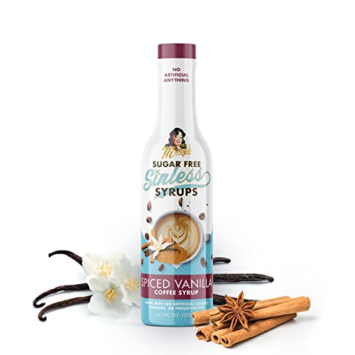 Sugar Free Spiced Vanilla Sinless Syrup - Sugar Free, No Artificial Anything, Natural & Organic Ingredients, Coffee Tea Cocoa Dessert, Keto Friendly, Holiday Flavor, Spiced Vanilla, 1 Pack #TOP24