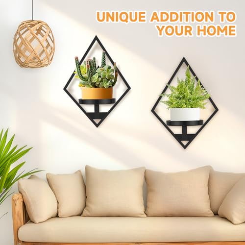 Sbosbo Wall Plant Holder, 2 Pack Metal Floating Shelves Indoor, Window Sill Plant Shelf for Bedroom Bathroom Living Room Home Office by Sbosbo - Used condition - Image 3