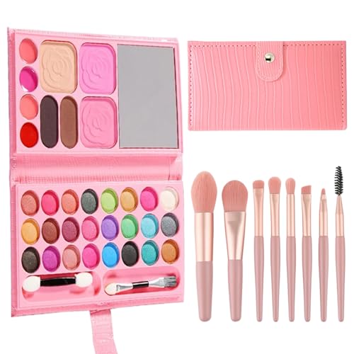 9 Stück Schminke Kinder Mädchen, Kinderschminke Set mit 8 Pinsel, Kinder Schminke Waschbarer Kinderschminkspielzeug, Schminkset Mädchen für Halloween, Party