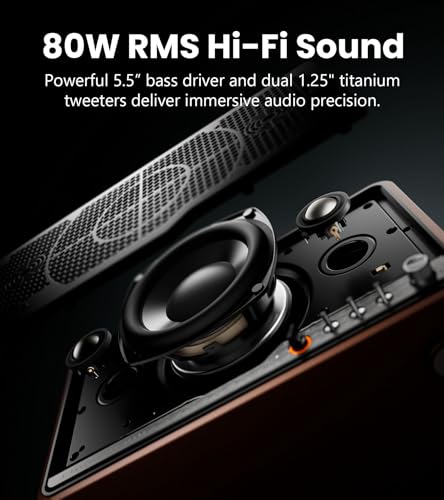 Image of Edifier S300 Hi-Fi Tabletop Speaker, Hi-Res Audio LDAC 80W Power, Ivory