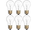 (Pack of 6) 15A15/CL - 15-Watt A15 Incandescent Appliance Bulb - Clear Finish - Medium (E26) - Standard US Size Household Base 15W