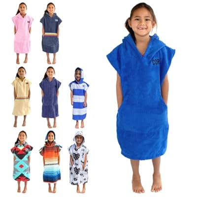 COR Surf Poncho Changing Towel Robe with Hood and Front Pocket for Kids, Doubles Up As Beach Towel and Blanket, Made of Quick Dry Microfiber, Fits Ages 3-8 Years Old (Dark Blue, one Size fits Most) 41dI BPdklL. SS400