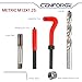 CENFORGE M12x1.25 Helicoil Thread Repair Kit, Metric HSS Drill Helicoil Repair Kit for Rethreading Internal Threads with Carry Case, 15PCS