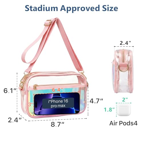 Image of PACKISM Clear Bag for Stadium Events - Small Clear Purses for Women Stadium Crossbody for Game Day, Festival, Concerts