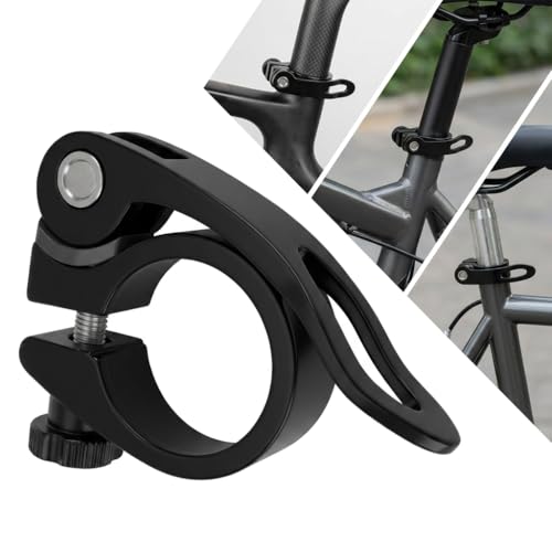 Image of Aluminum Alloy Seat Post Clamp 28.6mm Quick Release Adjustable Seatpost Collar for Mountain Bike Road Bike BMX Scooter Cycling Accessories Black