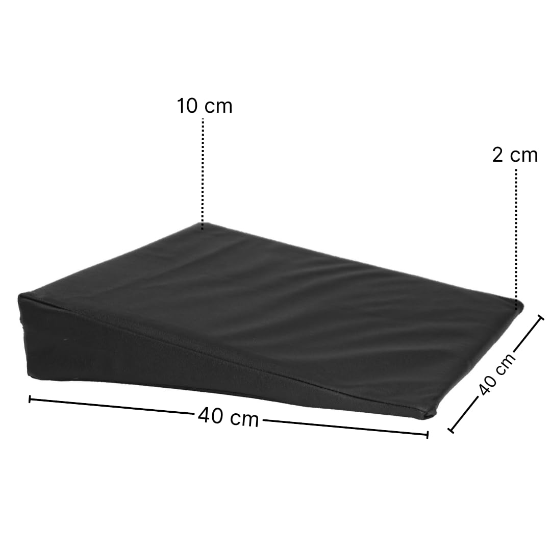 ATC Handels GmbH Lagerungskissen in eckig und rund mit hochwertiger Schaumstofffüllung und Kunstlederbezug in verschiedenen Größen - für Massage (schwarz, eckig 40x40x10/2 cm)