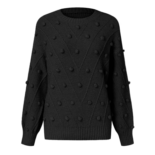 Jersey Stradivarius Mujer - De Punto con Cuello Redondo para Mujer De Punto con Lunares Manga Larga Liso Elegante Top De Punto Blusas Manga Larga Mujer