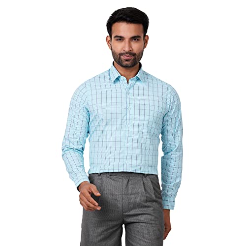 Image of Maharaja Polyester Checkered Office Wear Shirts for Men