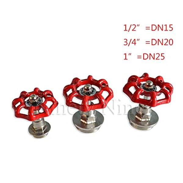 2/4/6/8/10 st DN15/DN20/DN25 garderobshatt hängande krok loftventil retro gjutjärn hjuldesign reducerande ventil vattentryckavlastningsregulator (storlek: DN25, färg: 4 st)