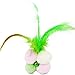 Gabauble Palla da masticare per gatti peluche morbido allenamento portatile giocattolo interattivo piccolo gatto palla piuma con campana che gioca Chaser Chasing Chewing Toy