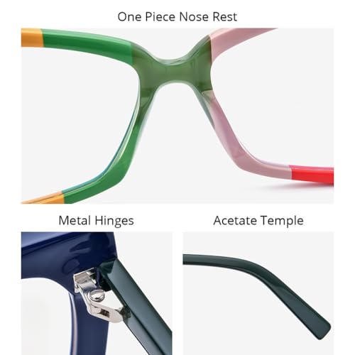 Gafas de ojo de gato de acetato multicolor MUTYNE para mujer 5