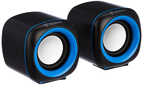NUBWO NS-44 2.0 Multimedia Speaker with Aux Connectivity, High Volume USB Powered with Volume Control for Gaming PC/Laptops/MP3/Mobile and All Other USB & Aux Supported Devices(Blue)