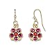 1928 Jewelry Six Crystal Flower Shaped Petite Drop Earrings (Fuchsia)