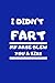 I Didn't Fart: My Arse Blew You A Kiss - Funny Idea Humor Novelty Gift - Dark Blue Cover