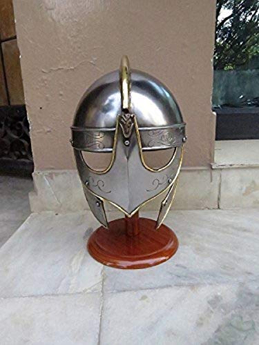 NauticalMart Medieval Viking Wolf Armor Helmet with Brass Accents