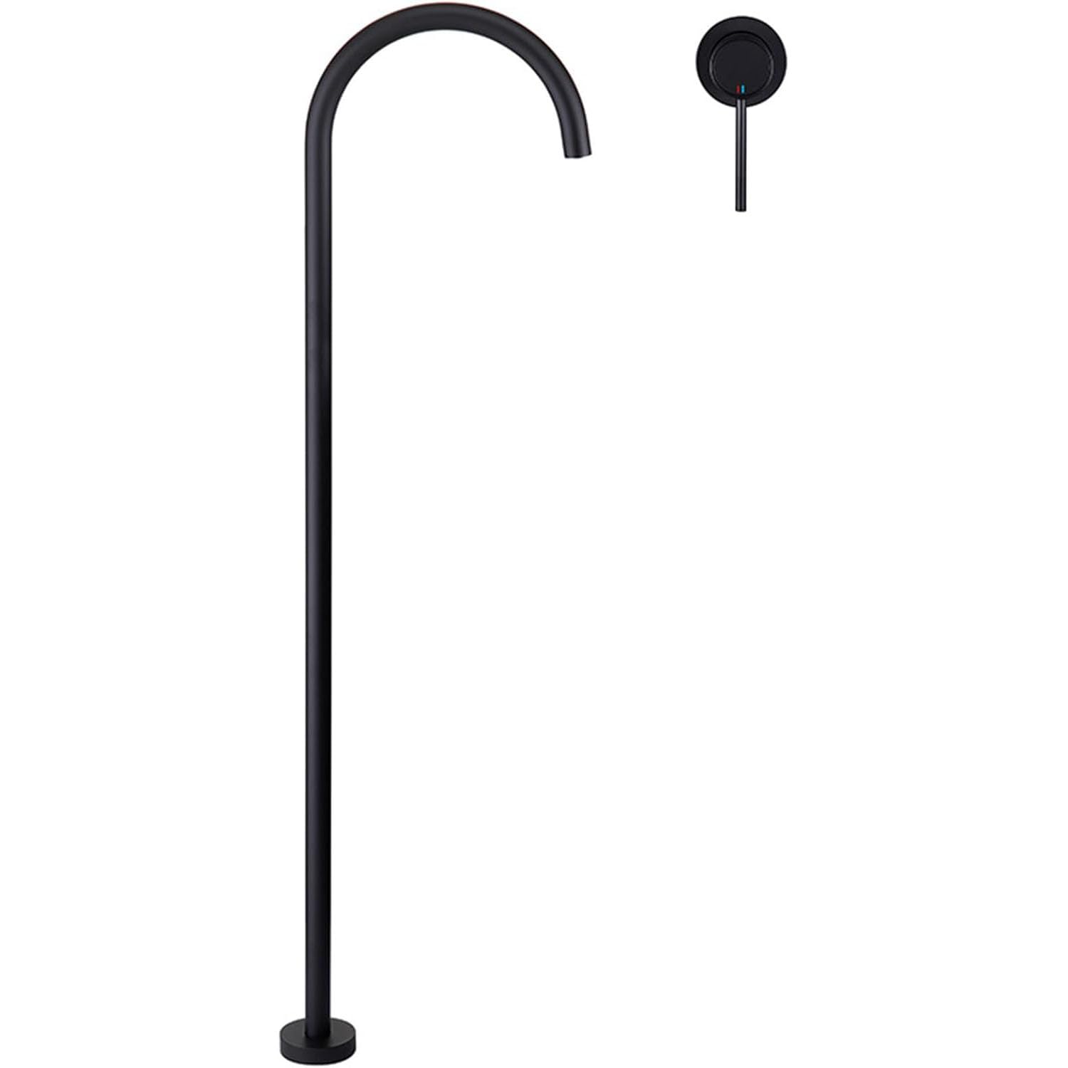 KUNYOS Concealed Faucet Bathtub Freestanding Gooseneck Wall Faucet Bathroom Single Lever Faucet Hot and Cold,Black