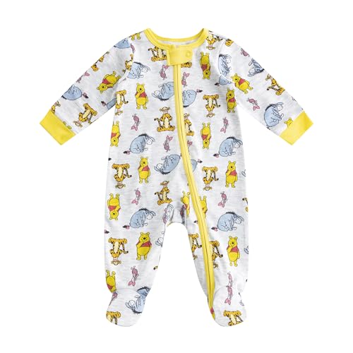 Disney Winnie the Pooh Baby Boys 2 Pack Sleep 'N Play Coveralls Footies for Newborn and Infant2