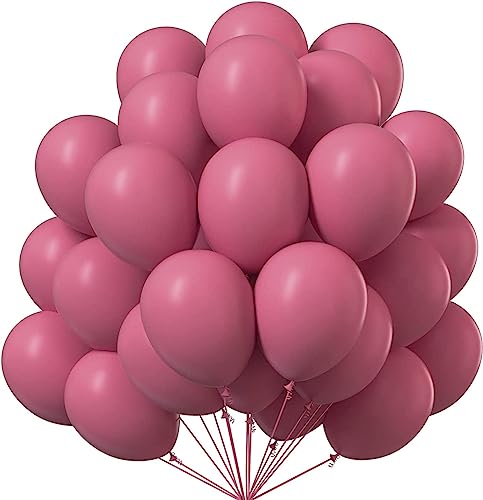 Image of 50 Pcs Retro Balloons Made of Strong Rubber (Retro Pink)