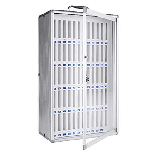 icVantA Cell Phones Storage Cabinet,12/24/36/48/60 Slots Aluminum Alloy Clear Cell Phones Storage Cabinet,Wall-Mounted Mobile Phone Organizer with Locks,Can Be Carried by Hand (Silver 60)