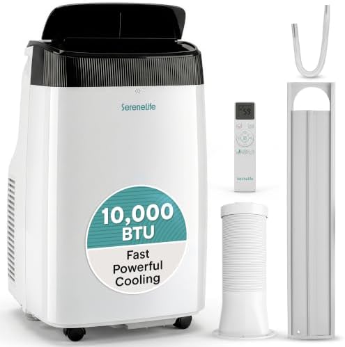 SereneLife Small Air Conditioner Portable 10,000 BTU with Built-i...