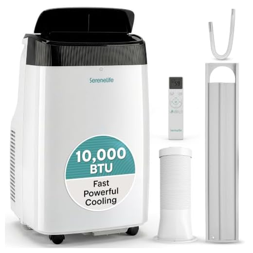 SereneLife SLPAC10 SLPAC Portable Air Conditioner Compact Home AC Cooling Unit with Built-in Dehumidifier & Fan Modes, Quiet Operation, Includes Window Mount Kit, 10,000 BTU, White