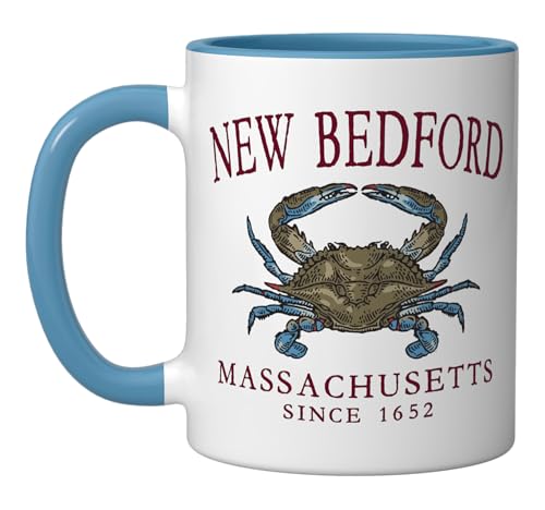 Taza de cerámica azul y blanca 11 onzas miniatura 1