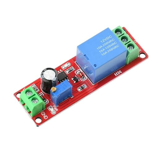 Relais temporisé NE555 12V réglable 1-10s avec témoin LED interrupteur retardé
