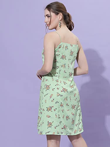 Image of OOMPH! Women A-Line Floral Mini Dress Western, Off Shoulder, Slip On