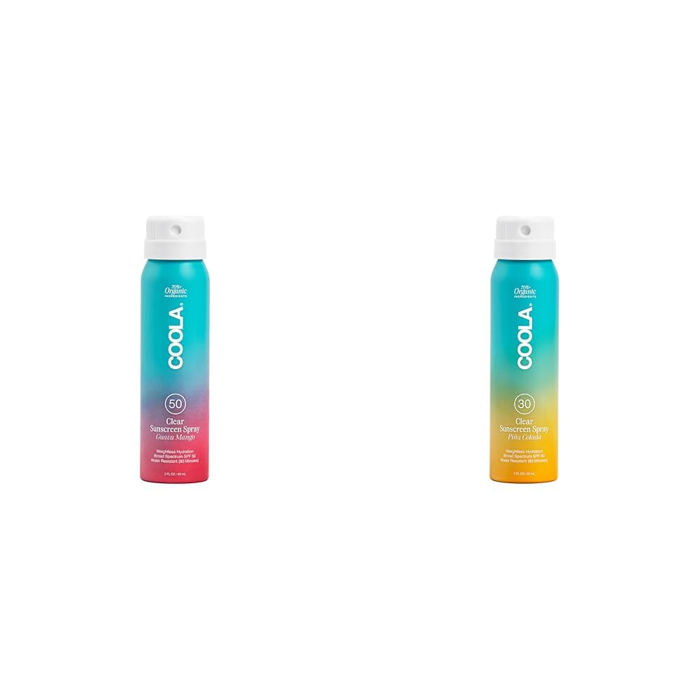 COOLA Organic Sunscreen Spray Bundle - SPF 50 Guava Mango SPF 30 Pi a Colada Travel Size 2