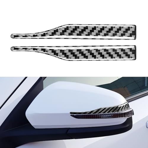 BUOKSLLY 2 PCS Aufkleber Stoßstange für Rückspiegel, 12x1.8cm, Carbon-Faser Aufkleber für Autospiegel, Stoßstange Türschutz, Universell Anwendbare Rückspiegel Streifen Abdeckung