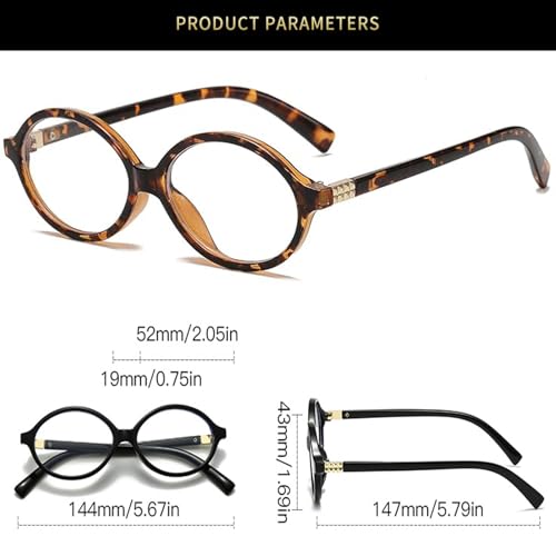 Image of Blue Light Blocking Glasses for Women Men Retro Oval Glasses Frame for Small Faces Anti Eye Strain Computer Nerd Eyewear8058 Tortoise