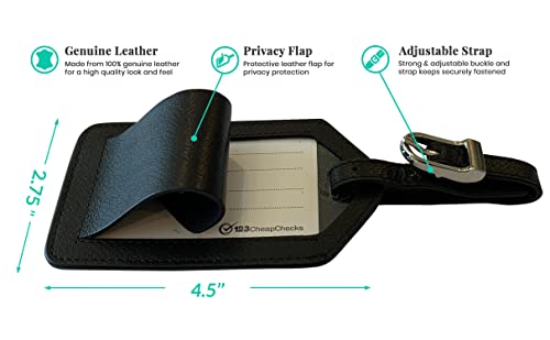 Personalized Monogrammed Leather Luggage Tags - 3 Pack3