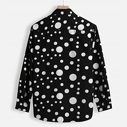 DGHM-JLMY Men's Point Print Casual Long Sleeve Shirt Business Polka Dot Printed Button Down Shirts Printed Regular Fit Shirt4