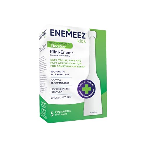 Image of DocuSol Enemeez Kids Enema - Constipation Relief For Kids, Docusate Sodium Stool Softener, Fast-Acting, 5 Single-Use Disposable Tubes